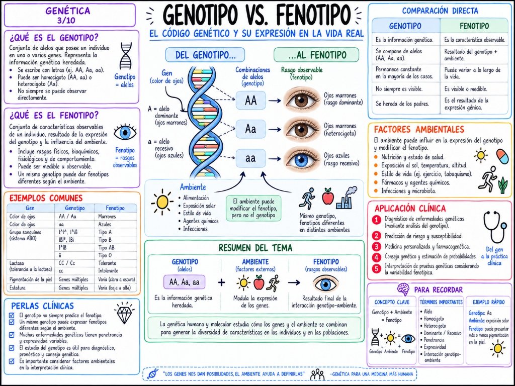 Genética 3/10: Genotipo vs. Fenotipo