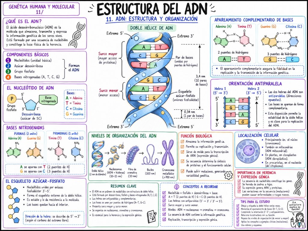 Genética 11/80: Estructura del ADN, Organización y Función